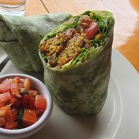 Wrap Falafel Vegano at Urban Farm Cafe in San Isidro De El General