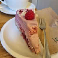 Raspberry Mousse Cake at Cafe Neundrei in Berlin