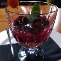 Chocolate raspberry trifle at Olive in Innsbruck