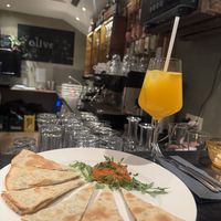 Quesadillas with Orange Rosemary Spritz   at Olive in Innsbruck