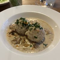 Knödel with mushroom sauce   at Olive in Innsbruck