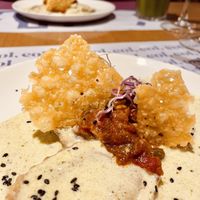 Ravioli de oliva negra at Baobab in Zaragoza