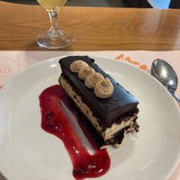 Chocolate cake dessert  at Baobab in Zaragoza