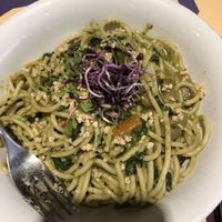 Pasta with curry at Baobab in Zaragoza