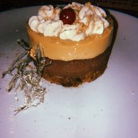 „Give me poison, I wanna die“ peanut and chocolate mousse, crunchy biscuits and bananoffee  at Baobab in Zaragoza