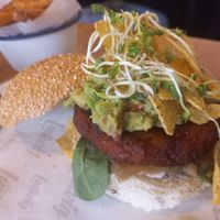 Sweet potato vegan burger at Ludwig Burger & Beer in Innsbruck
