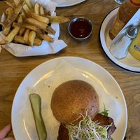 Vegan burger and handmade fries at Ludwig Burger & Beer in Innsbruck