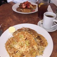 vegan banana coconut pancakes  at Maywood Pancake House in Maywood