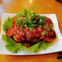 Mushroom stuffed tomato-delicious at Hoa Sen - Doi Can - Maybe closed in Hanoi