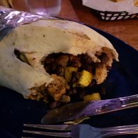 Super Veggie burrito + marinated tofu and Daiya cheese at Raging Burrito in Decatur