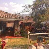The garden at Ama Restaurant in Urubamba