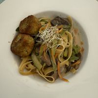 pasta (added falafel)  at Ama Restaurant in Urubamba