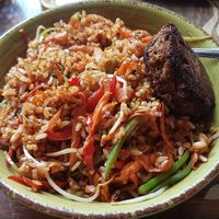 Oriental bowl at Ama Restaurant in Urubamba