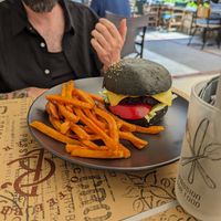 Beet burger at Crop in Crete