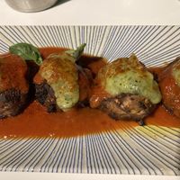 Eggplant meatballs. Delicious   at Spinno in Palermo