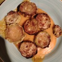 PanVeg (pancake di farina di ceci con formaggio vegetale fuso e zucchine al forno) at Spinno in Palermo