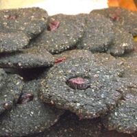 Sweet veg biscuits at Loving Hut in Sofia