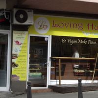 Look from outside at Loving Hut in Sofia