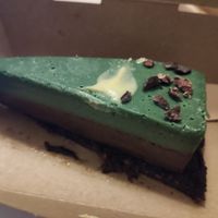 Chocolate mint cake at Loving Hut in Sofia