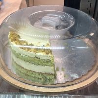 Pistachio cake  at Loving Hut in Sofia