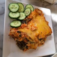 Lasagne at Loving Hut in Sofia