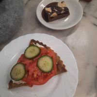 The browny and the pastry I took. I have no idea what was in it, but it was super delicious! at Loving Hut in Sofia