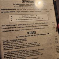 Neither the Hell Burger nor the Impossible Burger are vegan despite being labeled as such on the menu. at Crossroads Cafe in Joshua Tree