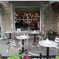 The front terrace of Cafe Venosa at Venosa Cafe in Montreal