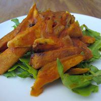 a mushroom named “Chicken of the woods” (Schwefelporling)  at Cafe Barbucha in Berlin