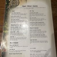 Menu  at Deva in Kampot