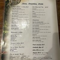 Menu  at Deva in Kampot