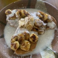 Banana protein pancakes!!   at Deva in Kampot