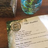 Vegan breakfast menu at Deva in Kampot