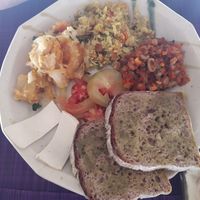 Full vegan breakfast - with tropical fruits at Deva in Kampot
