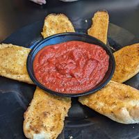 Garlic bread w/ marinara (vegan) at Rasta Pasta in Colorado Springs