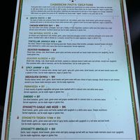 Clearly labeled menu of what can be made vegan  at Rasta Pasta in Colorado Springs