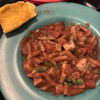 Vegan Rasta Pasta with tofu  at Rasta Pasta in Colorado Springs