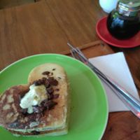 vegan chocolate chip pancakes  at The Kismet Cafe in Makati