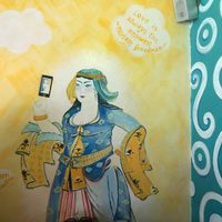Funny murals  at The Kismet Cafe in Makati