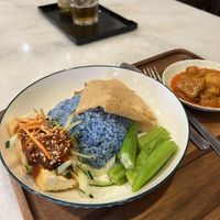 Veganes Nasi Lemak mit Tofu und Okra  at Yun Shan Ge Vegetarian House - Penang St in Penang