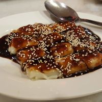 Rice rolls with Penang sauce - tasted like rojak sauce which I don't like at Yun Shan Ge Vegetarian House - Penang St in Penang