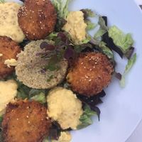 Tofu Nuggets - Best thing we ate all week! at EcoCentro in Ibiza