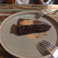 Rich chocolate vegan cake at Dandy's Organic Cafe in Hong Kong Island