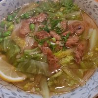 Noodle soup at Loving Hut in Amsterdam