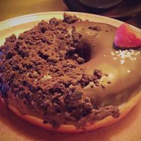 chocolate vegan donut  at Holy Donut in Kaunas