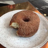 Vegan cinnamon doughnut at Holy Donut in Kaunas