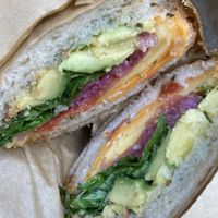 Ham, Chees and Avocado-sooo good 🤤   at Parlour Vegan Bakery in Plantation