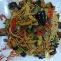 Spaghetti with vegetables at Enjoy Just Falafel  in Athens