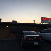 Restaurant at sunse at Cancun Mexican Grill in Hays