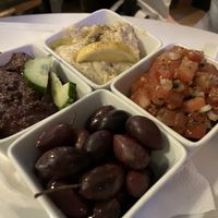 Mezze plate dips  at Cafe Menta in Vienna